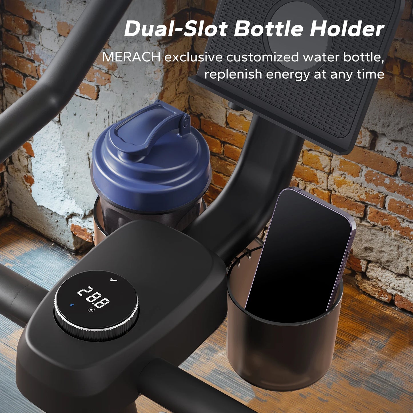 MERACH Exercise Bike Brake Pad/Magnetic Stationary Bike with Exclusive App Low Noise Indoor Cycling Bike with Fitness Courses B2