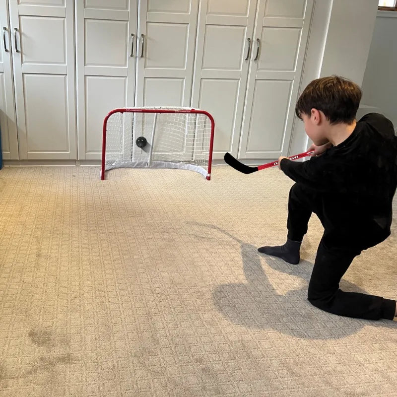 Player Stick 4pc Combo Set - 2 27" Plastic Hockey Player Sticks 1 Ball 1 Puck