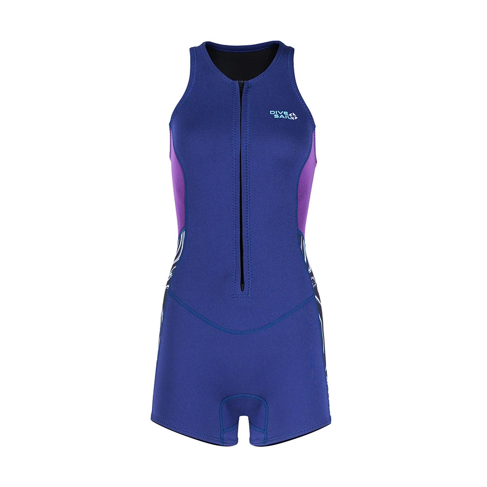 Women Neoprene Wetsuit Front Zip One Piece For Swimming