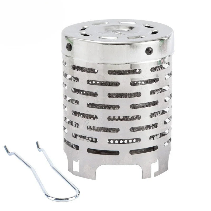 Mini Gas Heater Stove for Outdoor Camping Portable Wear-Resistant Stainless Steel Warmer Heating Cover Equipment