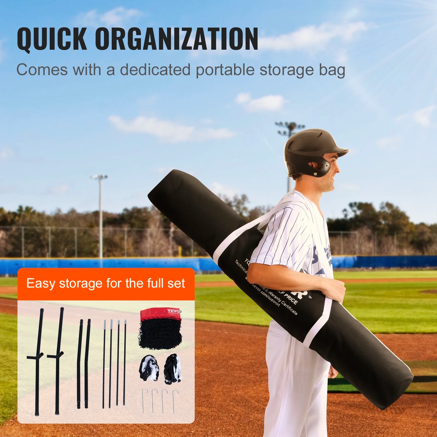 VEVOR Portable Baseball Softball Practice Net With Frame