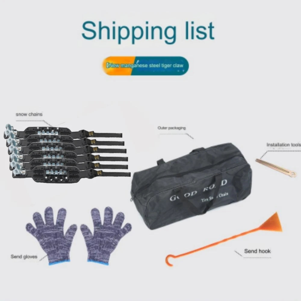 6PCS Car Snow Tire Chain Urethane String Universal Wheel Chains Car Winter Snow Track Spikes Anti-skid Chains