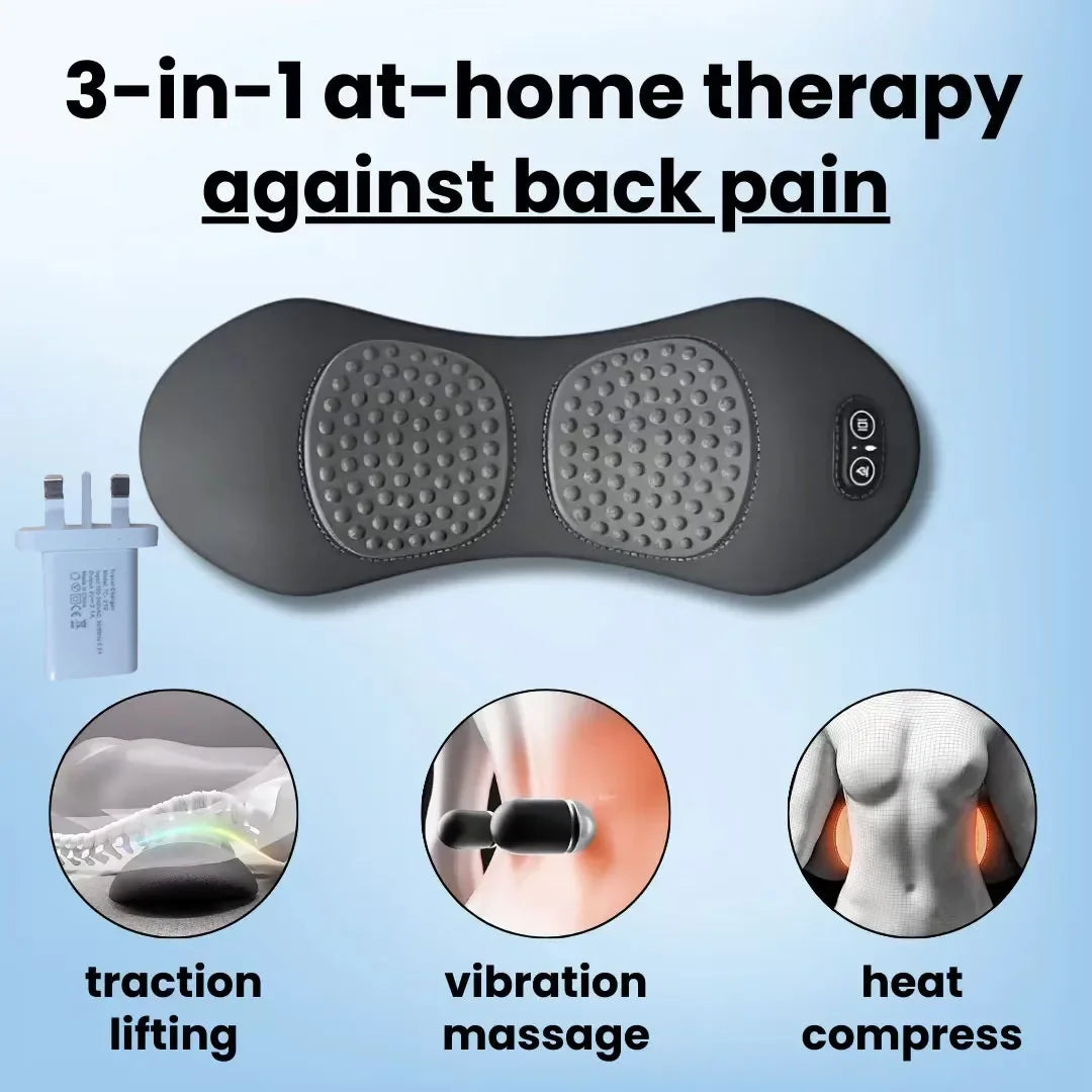 Okayso 3-in-1 Back Massager with Relief Bed Sleeping Shiatsu Deep Tissue Portable Shoulder Lower Back Pain Relief Waist Massager
