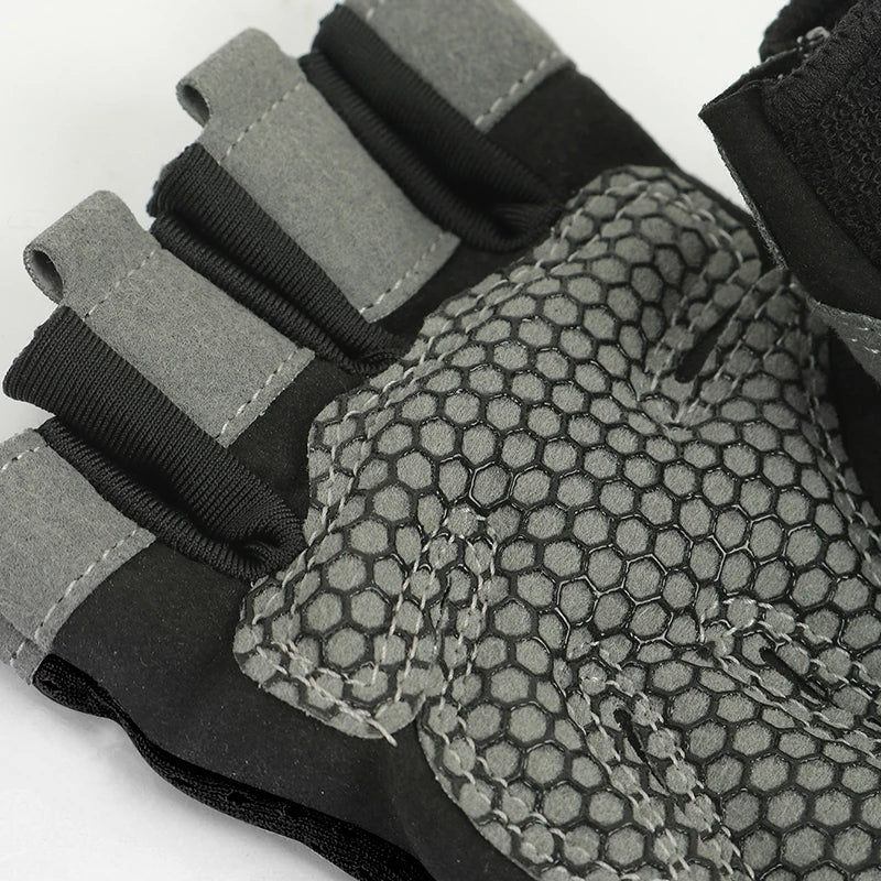 1Pair Gym Gloves with Wrist Straps Non-slip Half Finger Workout Gloves for Women Breathable Weight Lifting Gloves