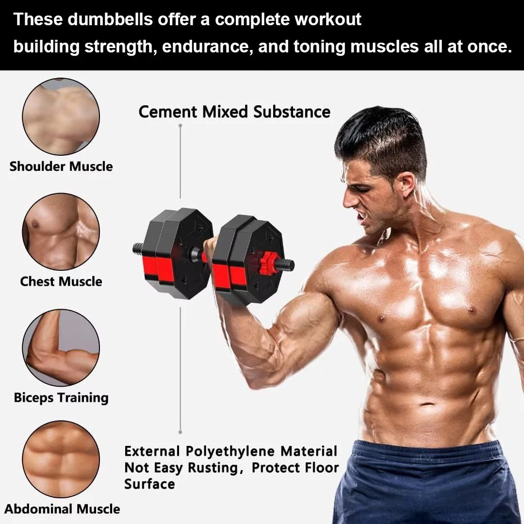Adjustable Dumbbell To Barbell Fitness Set 3 In 1 Home Gym
