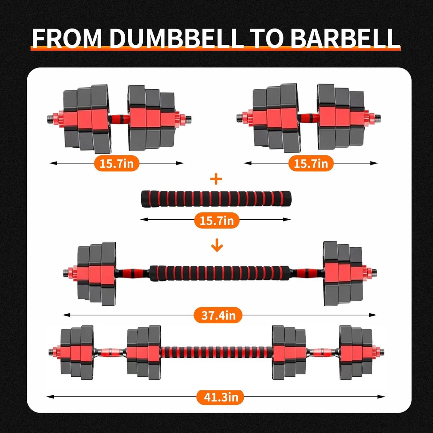 Adjustable Dumbbell To Barbell Fitness Set 3 In 1 Home Gym