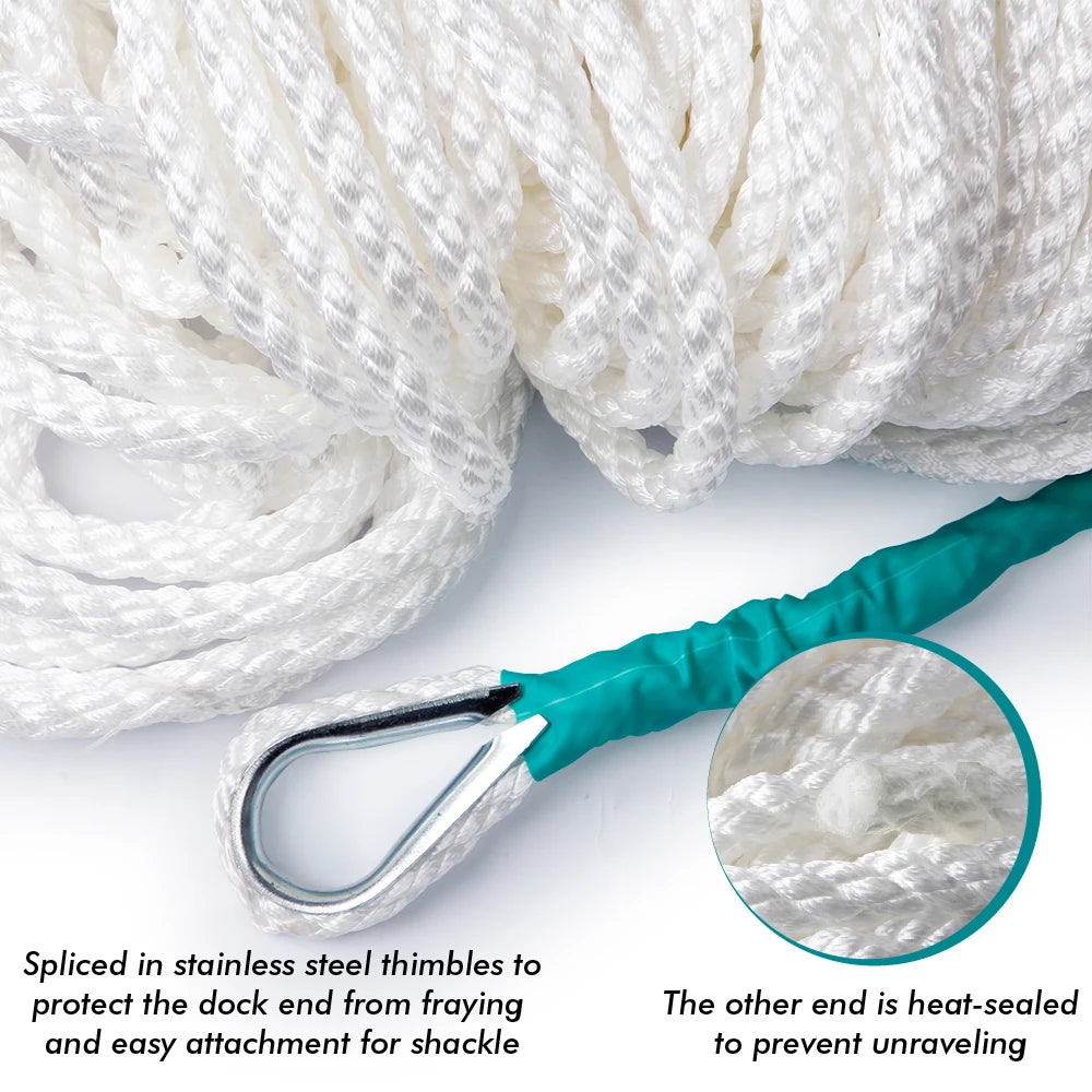 Hign-Concerned Nylon Anchor Rope With Thimble Three Strand