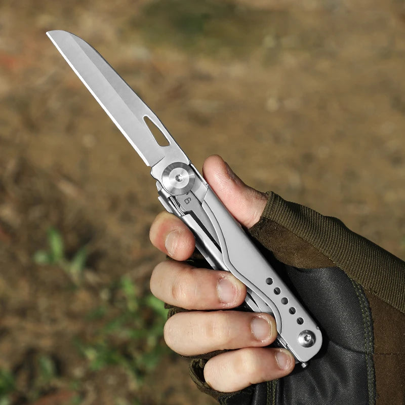 1pc korknife Multi-Functional Outdoor Survival Knife, Tactical Camping Hunting Tool Multi Purpose Pocket Knife, Can Opener