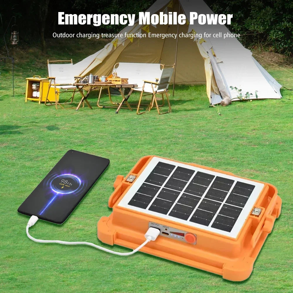 200W Portable Camping Lamp Outdoor Solar Rechargeable Emergency Light 264Led Magnet Flashlight Waterproof Camping Work Light