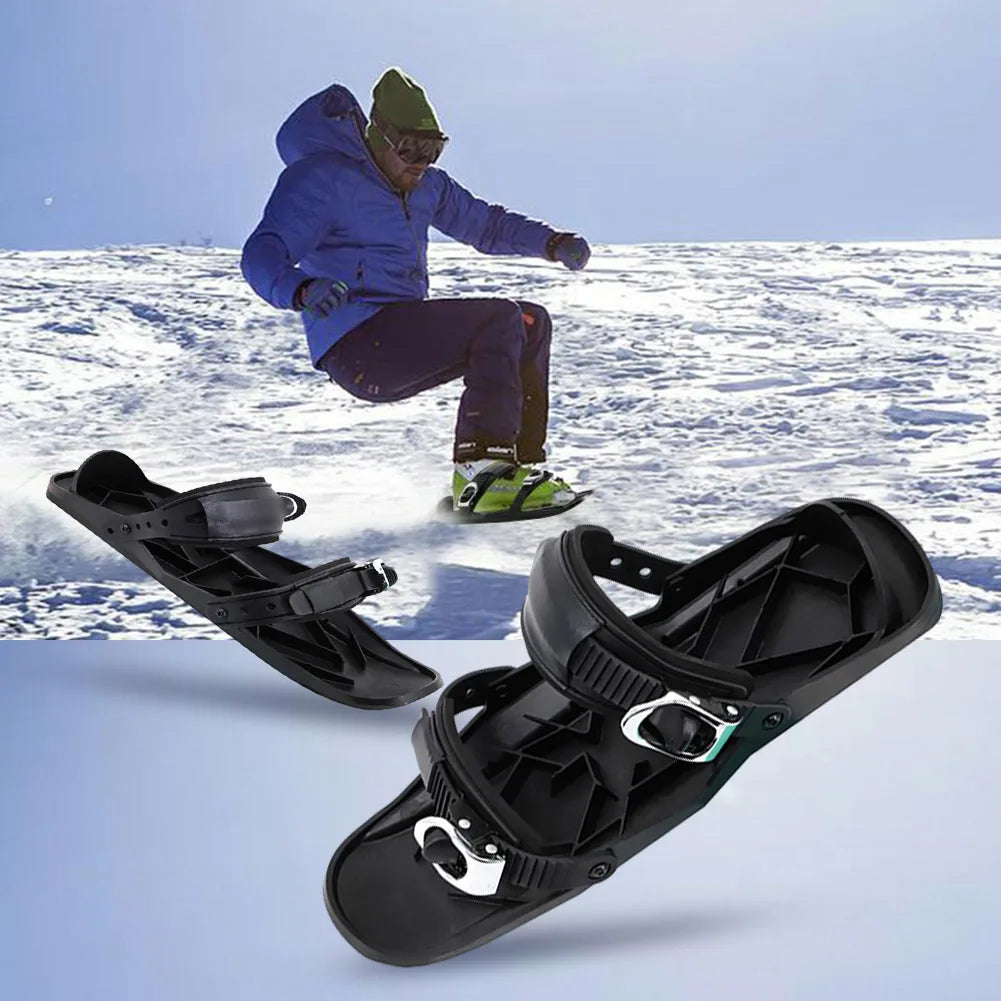 Mini Short Ski Skates Short Mini Skating Ski Shoes Portable Adjustable Boot Skiboard Snowblades for Winter Outdoor Snow Sports