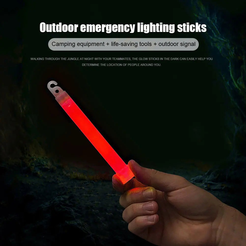 10pcs 6Inch Glow Light Sticks Outdoor Survival Tool Warning Lamp Hiking SOS Gear Tactical Equipment Concert Party Light Stick