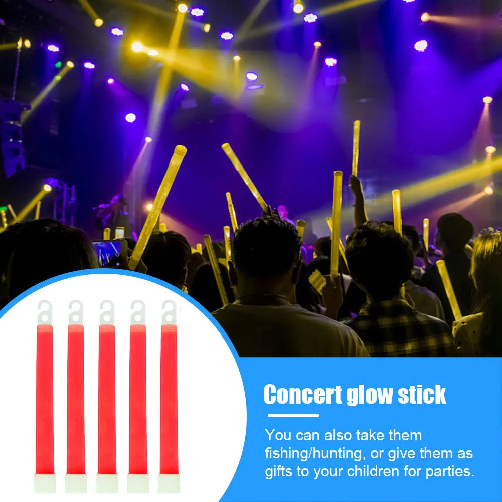10pcs 6Inch Glow Light Sticks Outdoor Survival Tool Warning Lamp Hiking SOS Gear Tactical Equipment Concert Party Light Stick