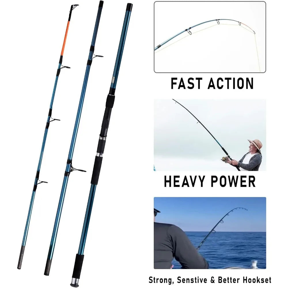 Surf rod and reel combination, saltwater fishing combination, Spinning reel 9+1 BB, offshore gear kit rod equipment set