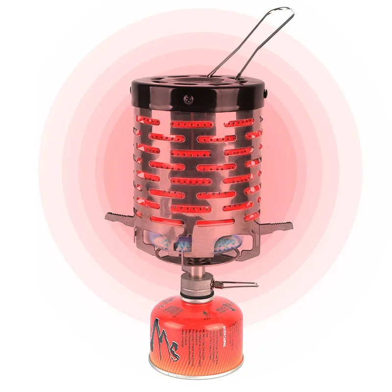 Mini Gas Heater Stove for Outdoor Camping Portable Wear-Resistant Stainless Steel Warmer Heating Cover Equipment