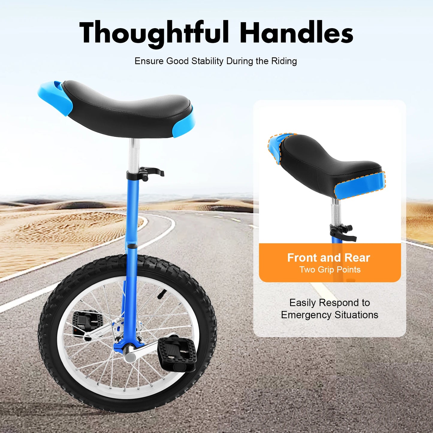 One Wheel Bike Adjustable Seat Exercise Bicycle for 7-60 Years Old, Outdoor Sports Fitness Exercise Unicycle carbon road bike