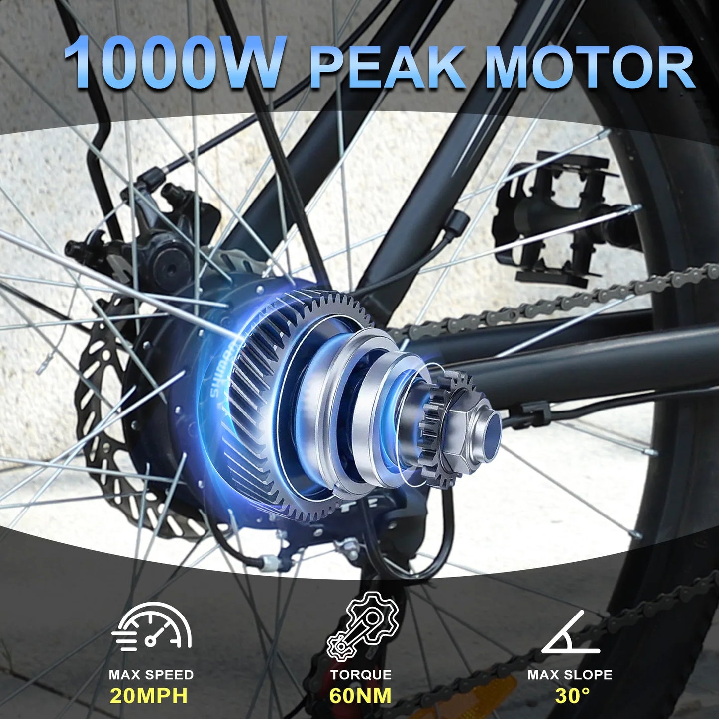 ZNH 1000W Peak Motor 48V Electric Mountain Bike for Adults