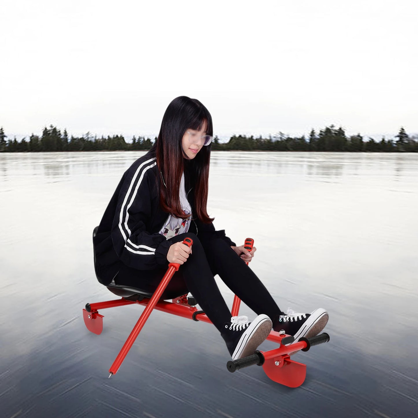 (Clearance Sale!) Ice Skating Trainer Ski Sled Slider Board Safe Floor-Standing Practice Aid for Kids & Beginners