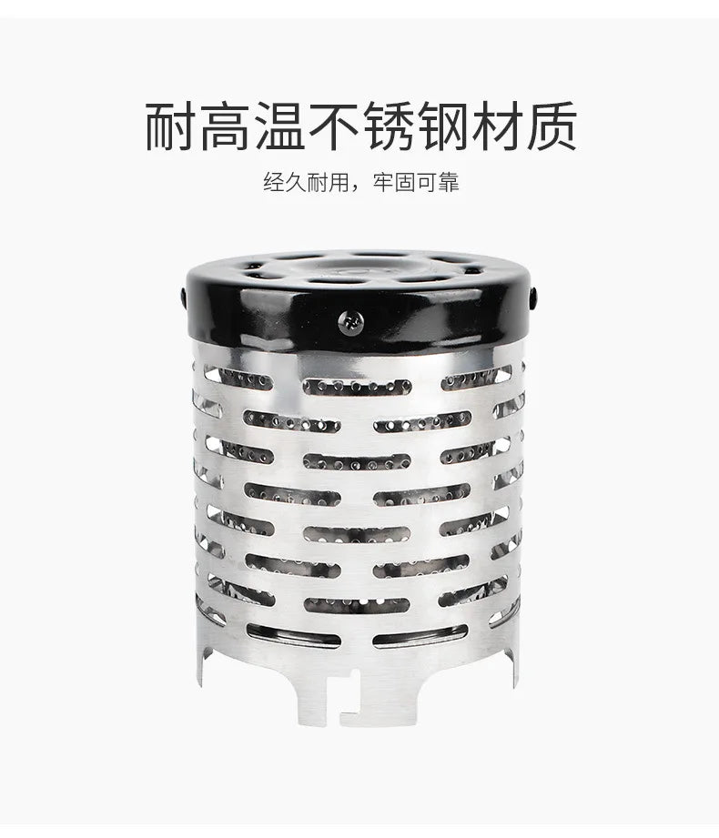 Mini Gas Heater Stove for Outdoor Camping Portable Wear-Resistant Stainless Steel Warmer Heating Cover Equipment