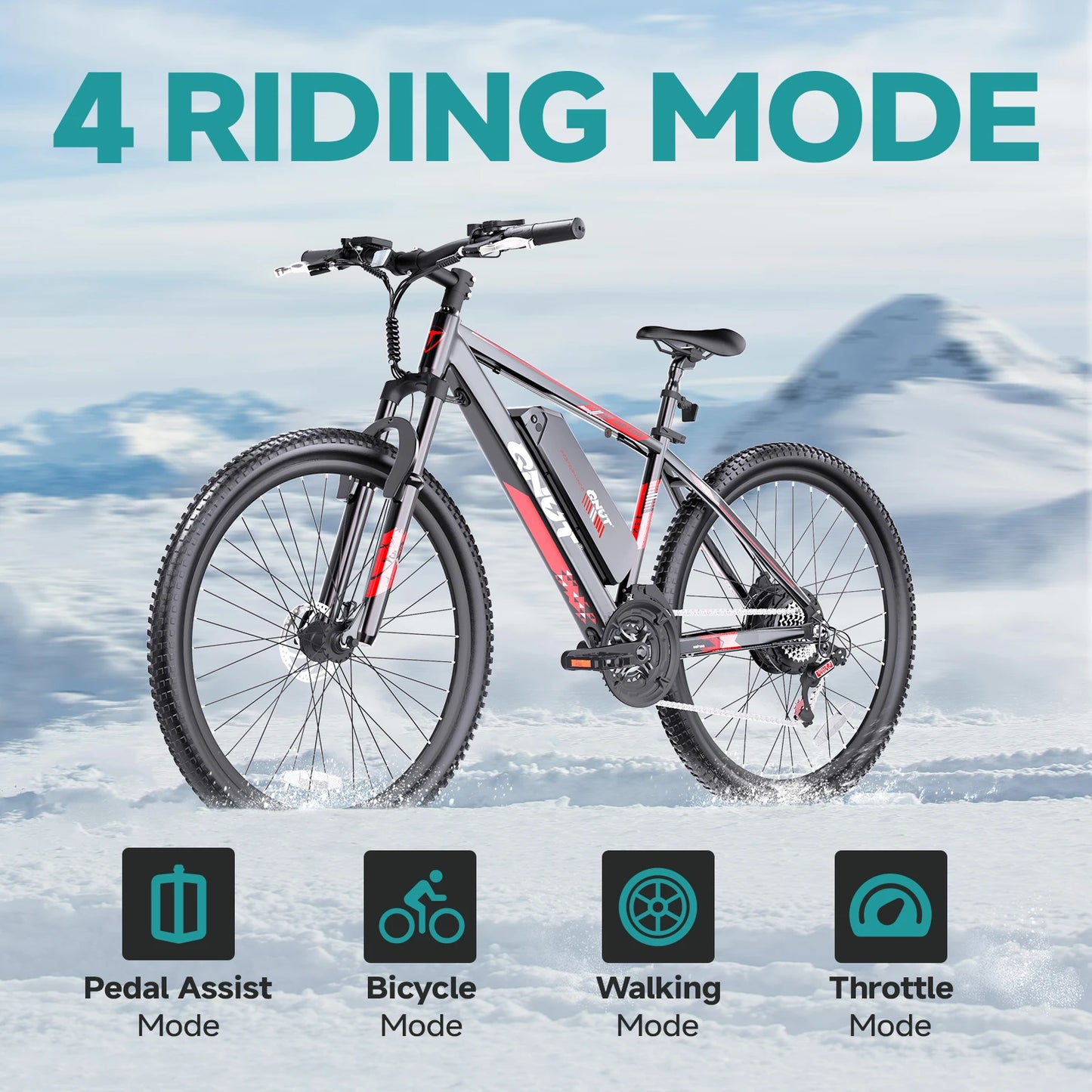 Electric Mountain Bike for Adults, 350W Motor(Peak 750W), 26'' Tire Electric Bike, 10.4Ah Battery, 32km/h Max Speed.