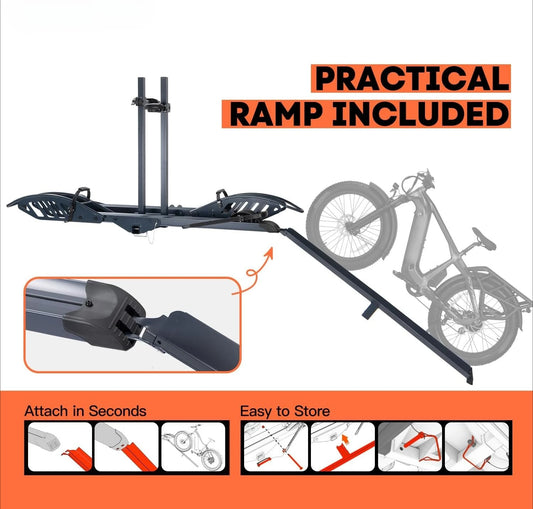 Hign-concerned E-Bike Rack With Ramp 200 Lbs Capacity