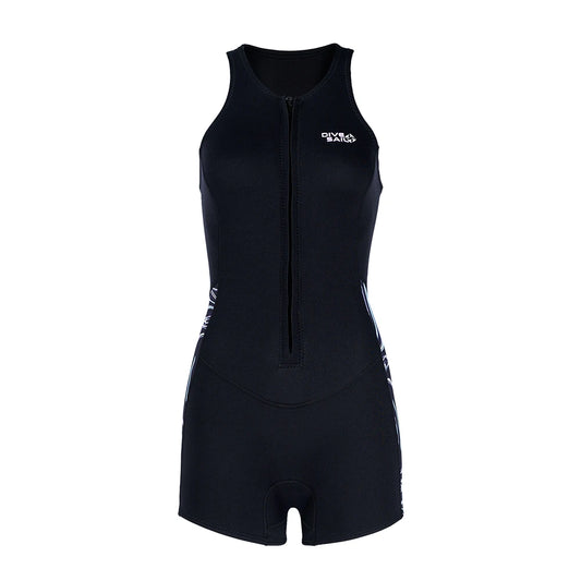 Women Neoprene Wetsuit Front Zip One Piece For Swimming