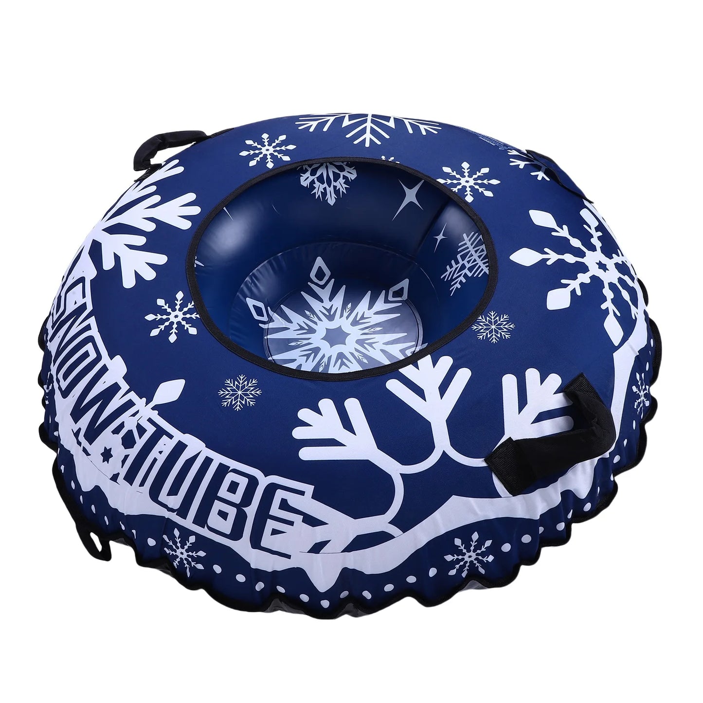 Blue Inflatable Snow Tube Sled Heavy Duty Snow Tube for Sledding with Handles Tow Rope Winter Outdoor Toy for Boys Girls Adults