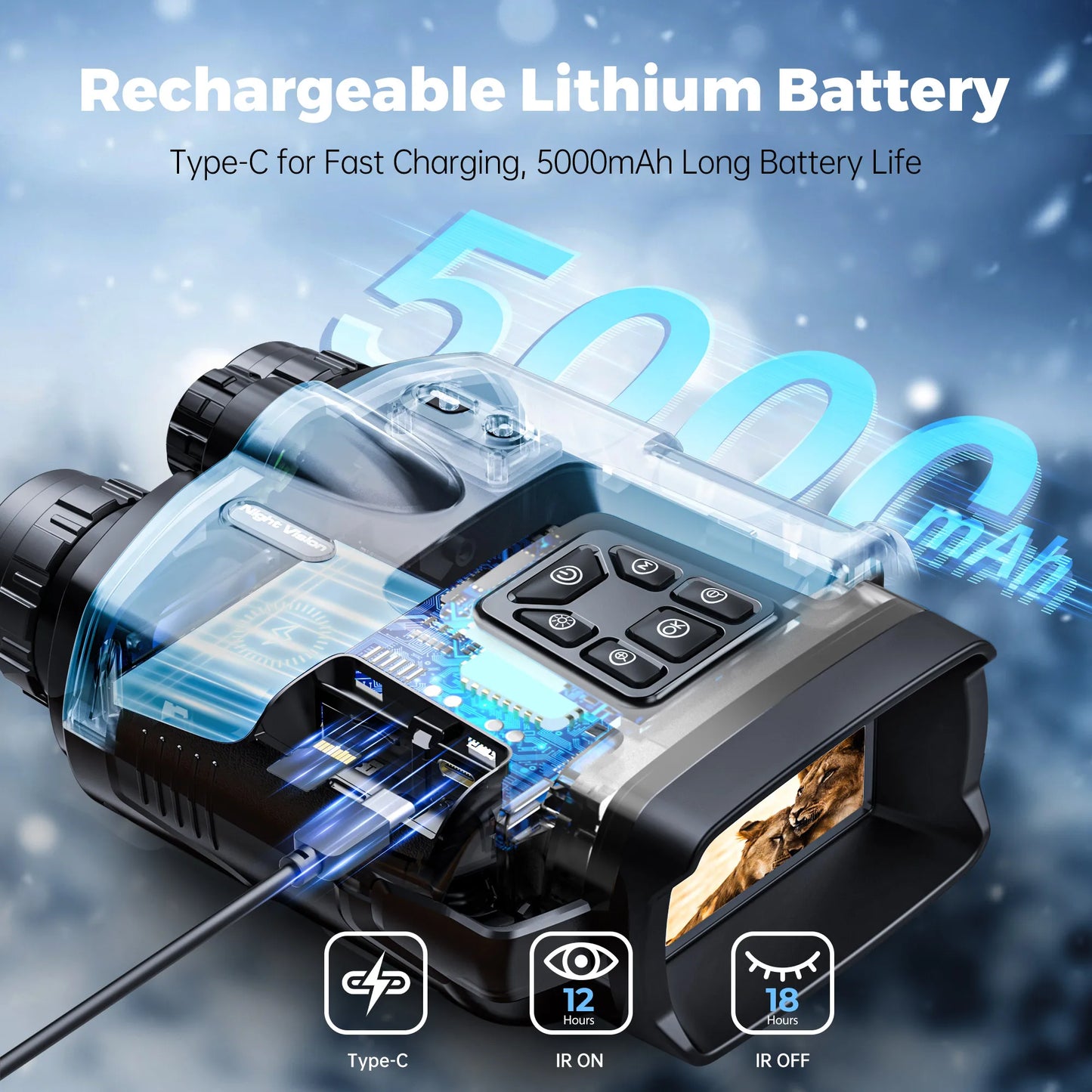 4K Night Vision Binoculars With 8X Digital Zoom Infrared