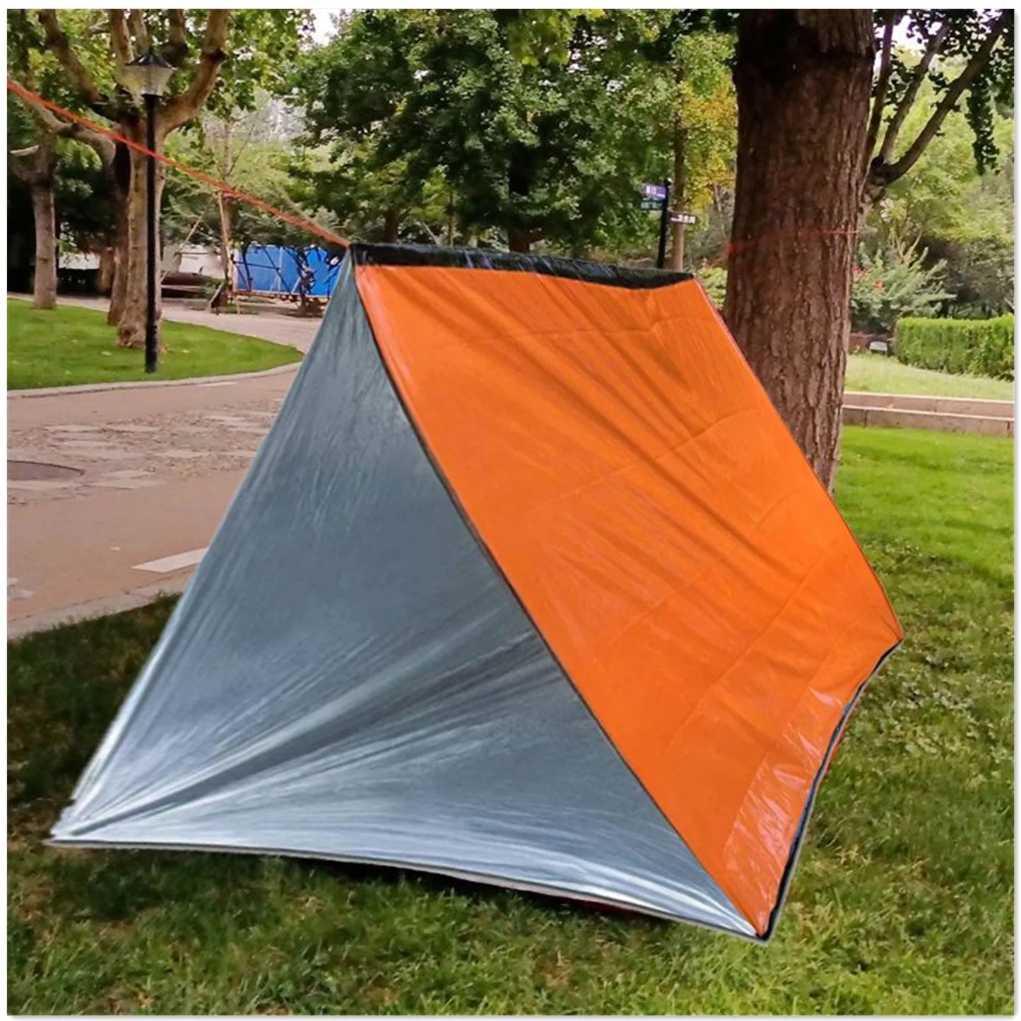 Building Two Person Emergency Tent Outdoor Family Camping