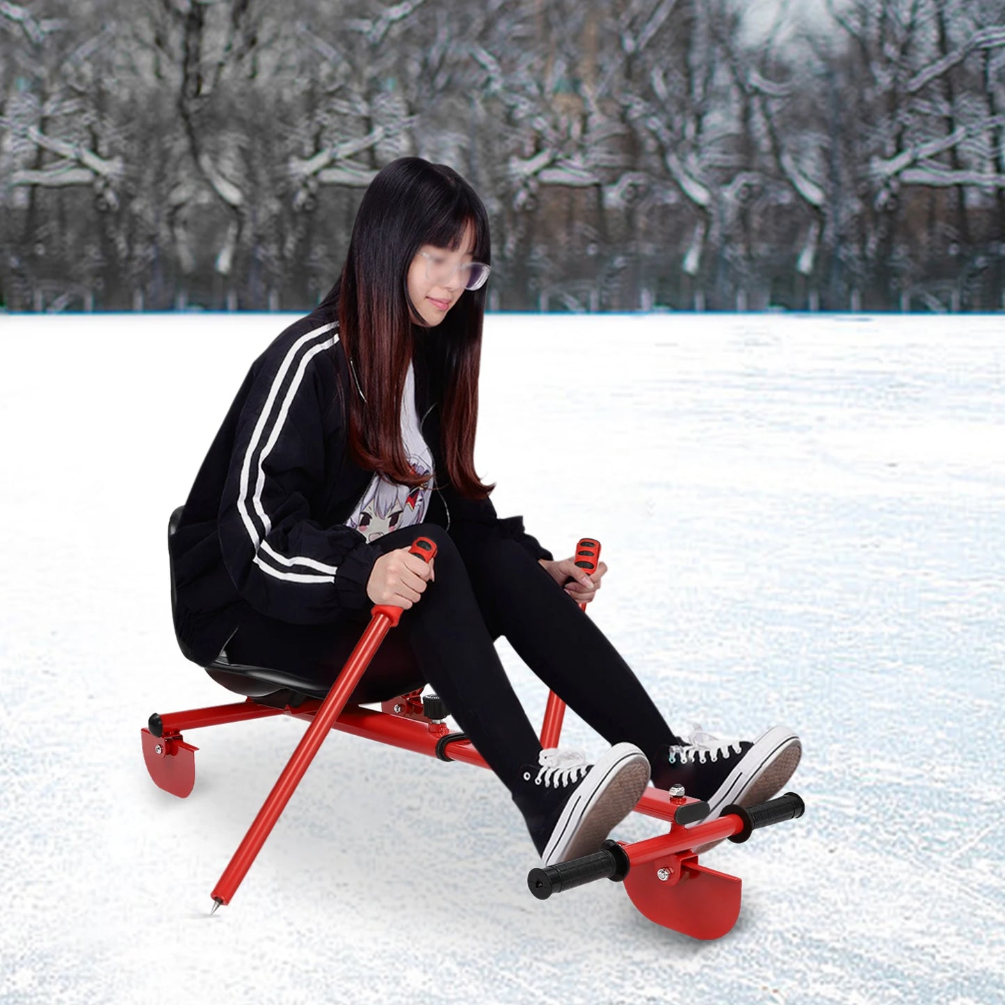 (Clearance Sale!) Ice Skating Trainer Ski Sled Slider Board Safe Floor-Standing Practice Aid for Kids & Beginners