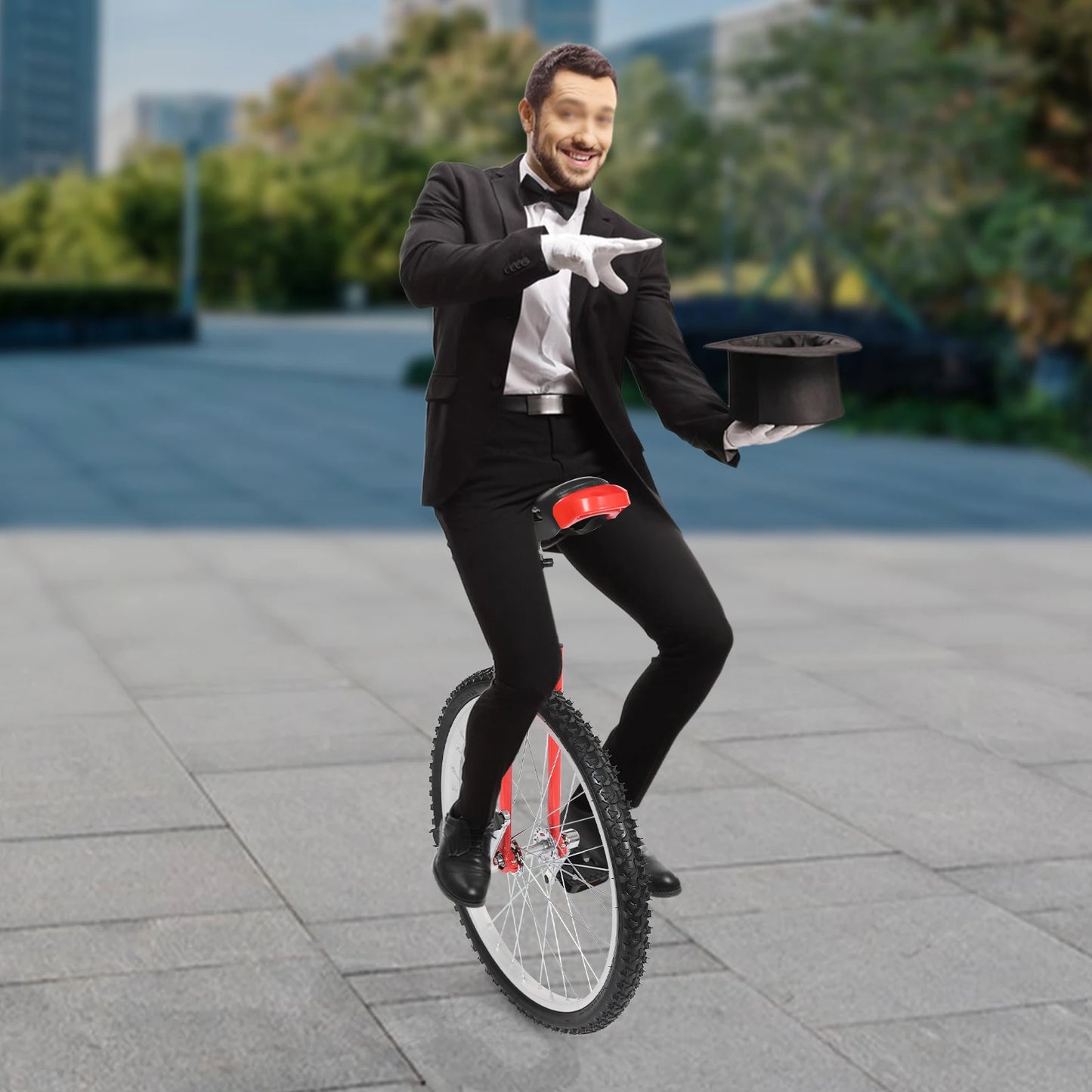 24-inch Wheel Unicycle Height Adjustable Unicycle Black/Yellow/Blue/Red Steel One Wheel Bike For Cycling Balance Training
