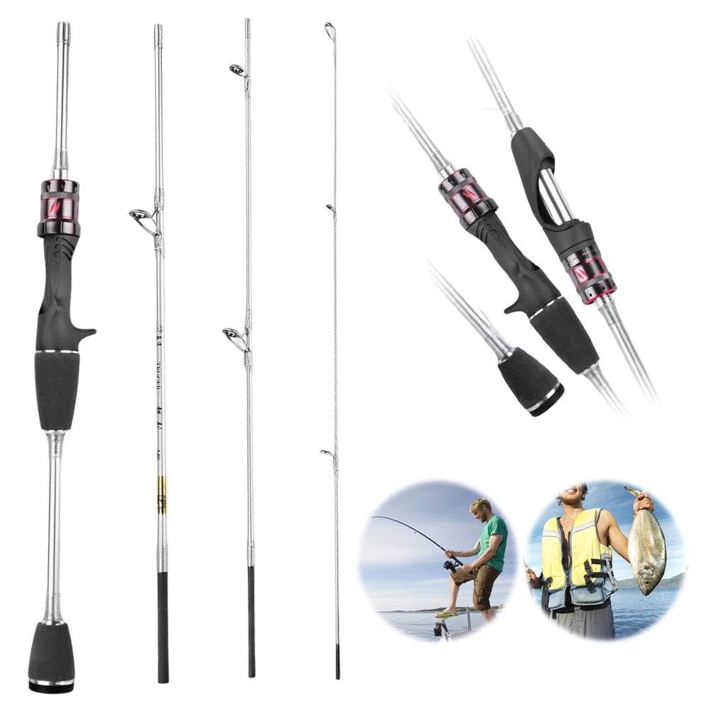 1.4M Baitcasting Carbon Fishing Rods Ultralight Lure Trout Mini Pole 4 Section Portable Casting Rod Fishing Equipment