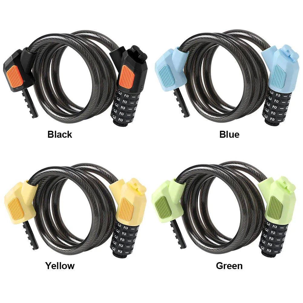 5 Digit Password Lock Anti-Theft Universal Bicycle Lock High Security Mountain Bike Safety Lock for Electric Bike Scooter