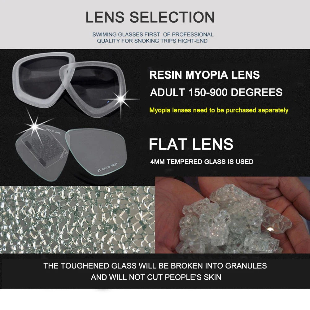 Professional Snorkeling Mask Panoramic Wide View Swimming Glasses Wear Resistant Swim Sports Eyewear for Men Women