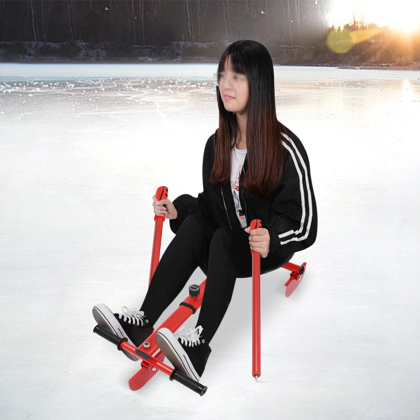 (Clearance Sale!) Ice Skating Trainer Ski Sled Slider Board Safe Floor-Standing Practice Aid for Kids & Beginners