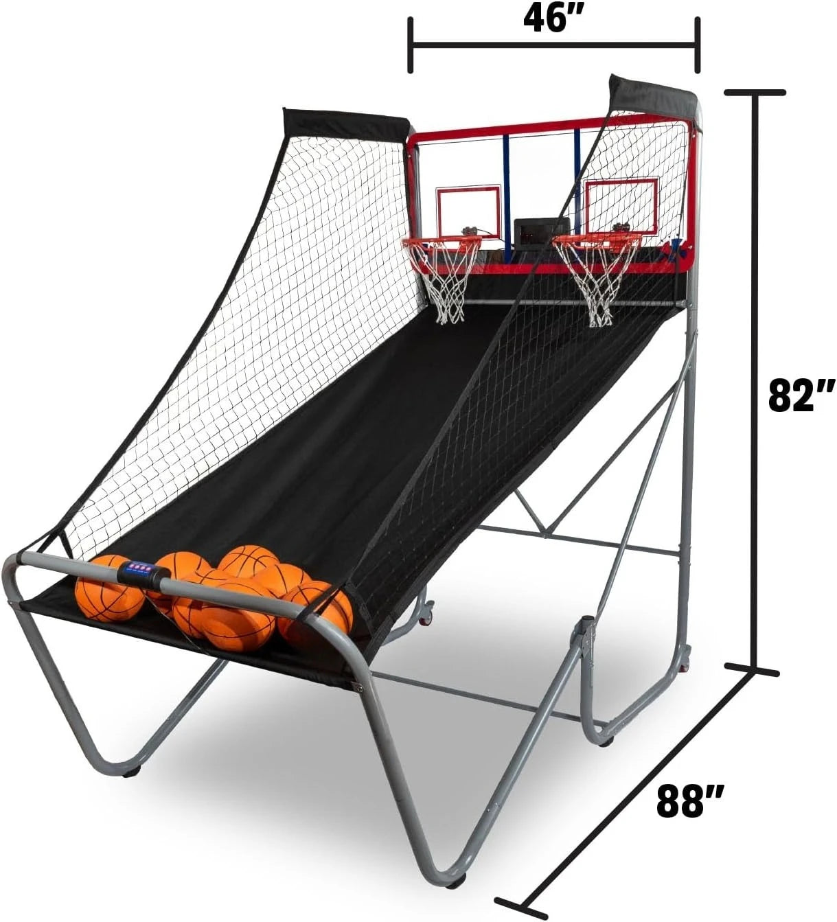 Official Indoor，Outdoor Dual Shot Basketball Arcade Game Weather Resistant Near 100% Scoring Accuracy Large LED Scoreboard