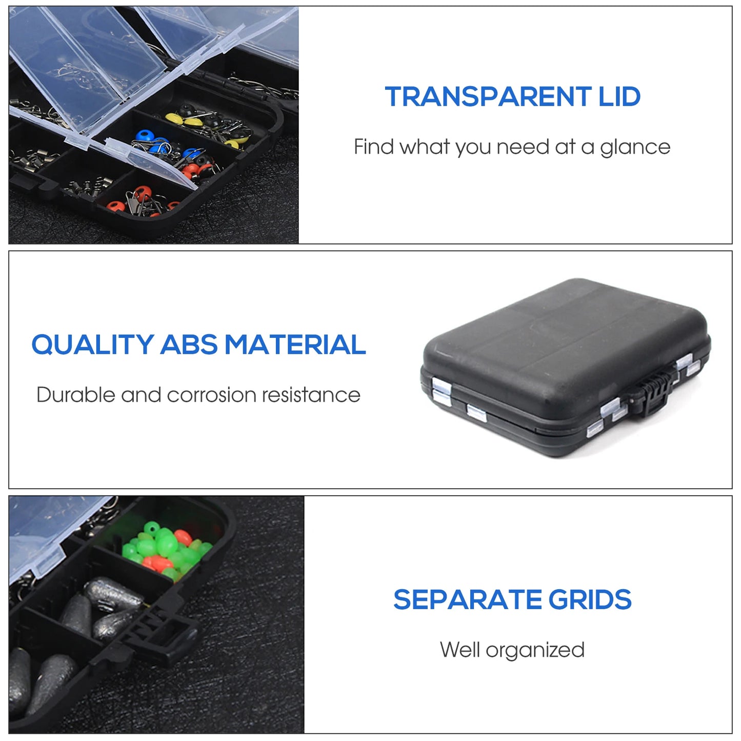 Fishing Accessories Set ishing Slides with Tackle Box Including Plier Jig Hooks Sinker Weight Swivels Snaps Sinker Slides