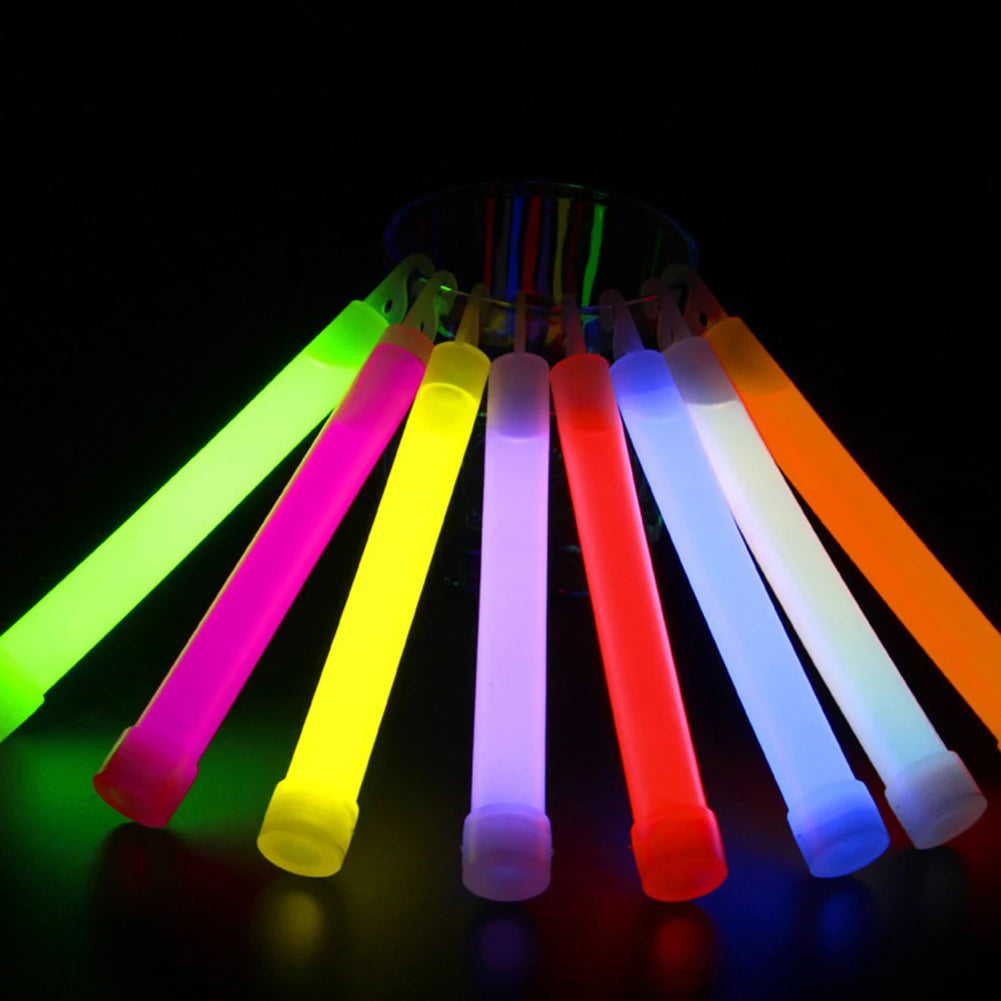 10pcs 6Inch Glow Light Sticks Outdoor Survival Tool Warning Lamp Hiking SOS Gear Tactical Equipment Concert Party Light Stick
