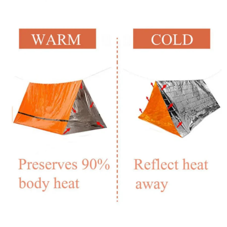 Building Two Person Emergency Tent Outdoor Family Camping