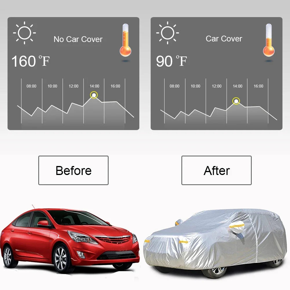 Universal SUV Cover Coat Protector UV Protective Dust Rain Snow Water Proof Full Car Covers Indoor Outdoor D45 190T Auto Covers