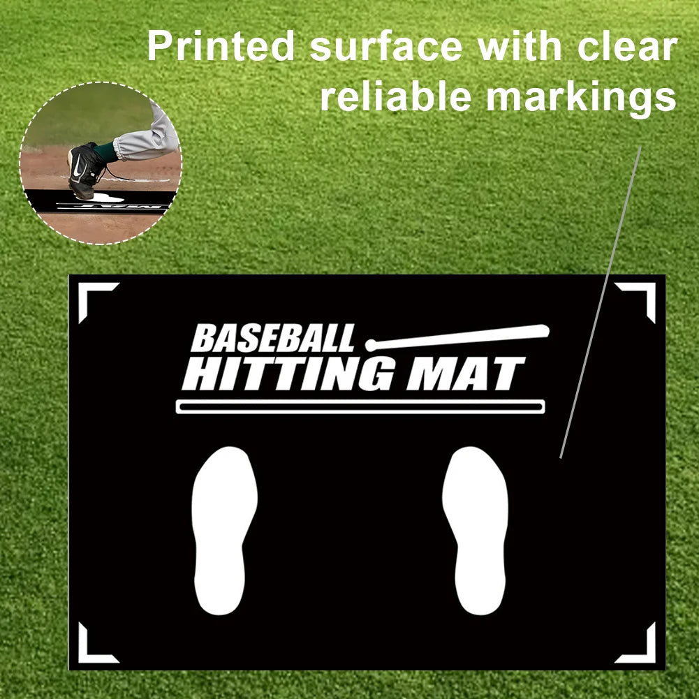 Baseball Batting Cushion with Toes Facing Place Softball Batting Cage Practice Hitting Mat Baseball Training Accessories