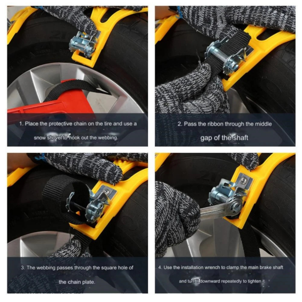 6PCS Car Snow Tire Chain Urethane String Universal Wheel Chains Car Winter Snow Track Spikes Anti-skid Chains