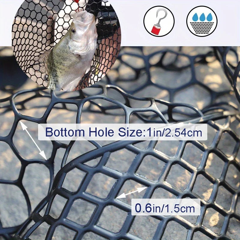 Ackibbik 1pc Fishing Net Rubber Landing Net Large for Saltwater Duty Big Kayak Folding Retractable Fishing Net Long Handle
