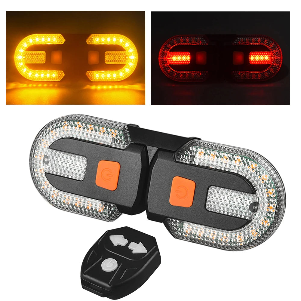 Bicycle Turn Signal Light Wireless Remote Control Bike Rear Light USB Rechargeable Warning Cycling Light Bike Accessories