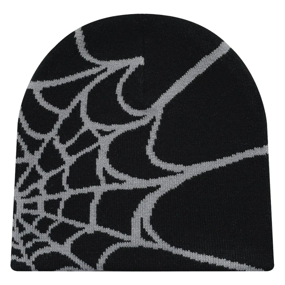 Four Seasons Men's And Women's Universal Y2K Knit Hat Spider Web Riding Outdoor Sports Fashion Hat