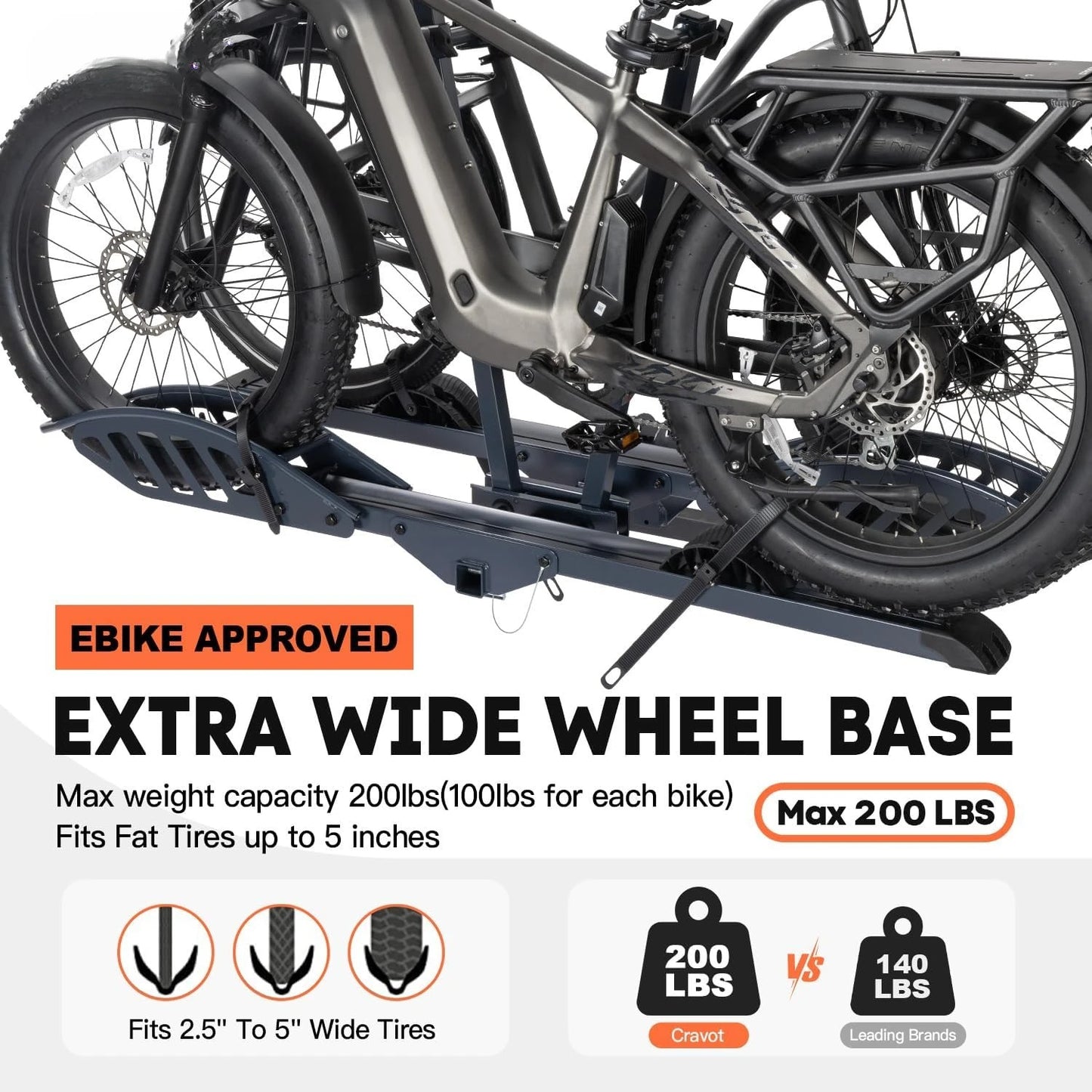 Hign-concerned E-Bike Rack With Ramp 200 Lbs Capacity