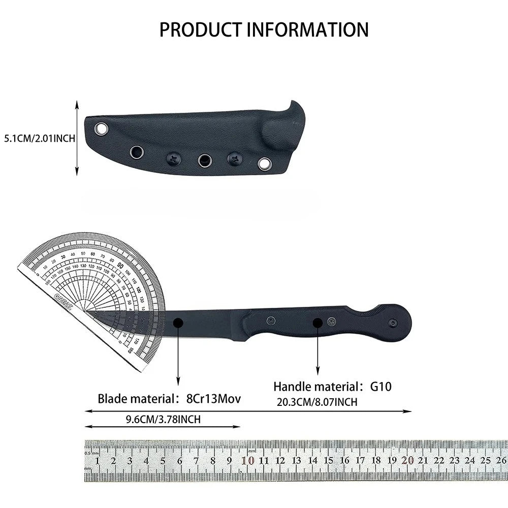 Portable Outdoor Camping Hunting Straight Knife High Hardness 8Cr13Mov Blade Wilderness Survival Utility Knife Tactical Knife