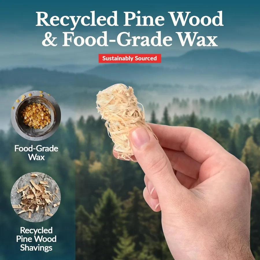 Fire Starter 50 pcs Natural Fire Starters for Indoor Outdoor Use Ideal for Wood Stove Fireplace Campfires Chimney Grill Pit BBQ