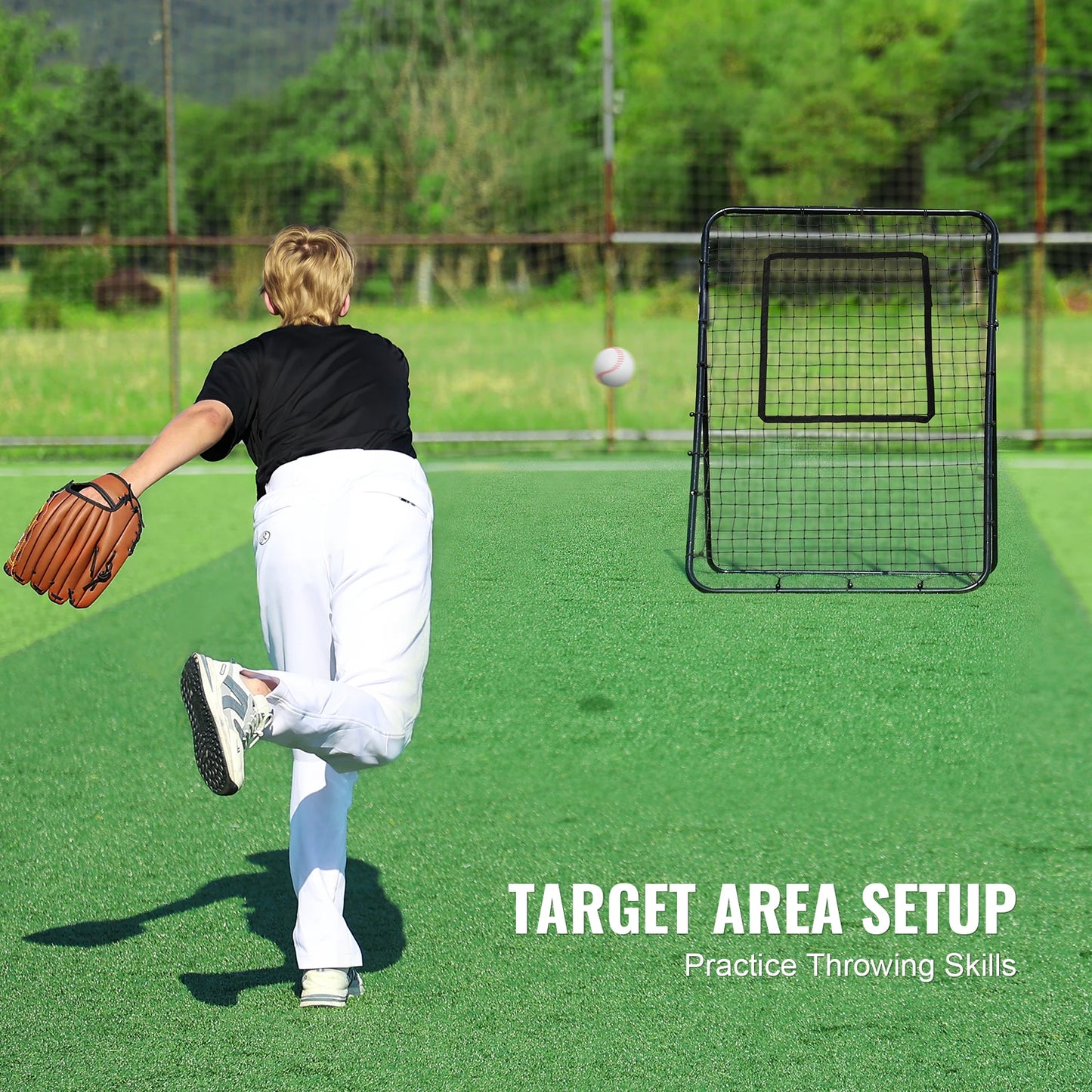 VEVOR Baseball And Softball Rebounder Net PitchBack Baseball Nest for Pitching and Fielding Training Pitch Return Trainer Net