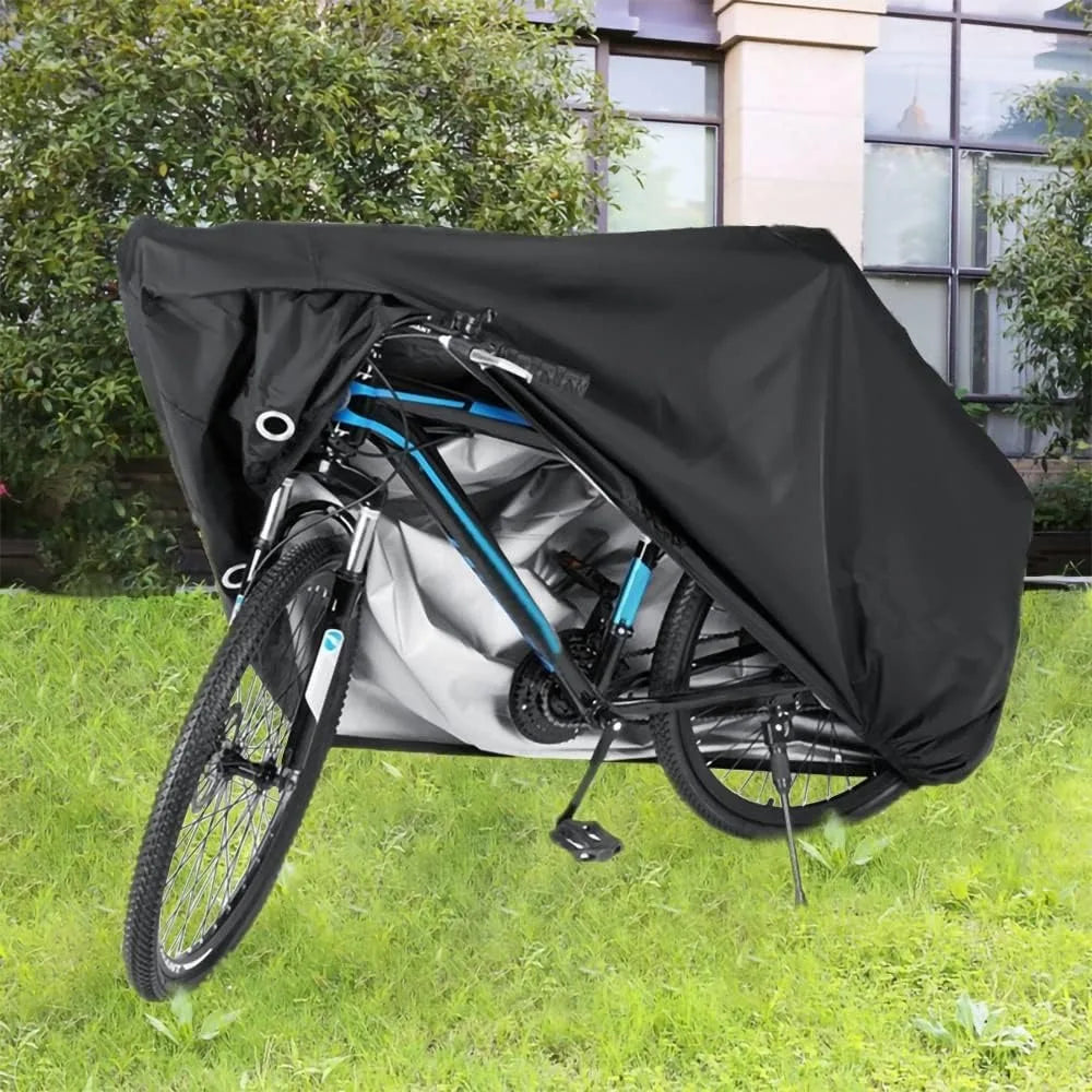 Bike Covers for 2 or 3 Bikes, 2XL Size Outdoor Waterproof & Anti-UV Bicycle Covers with Lock Hole for Mountain Road Electric Bik