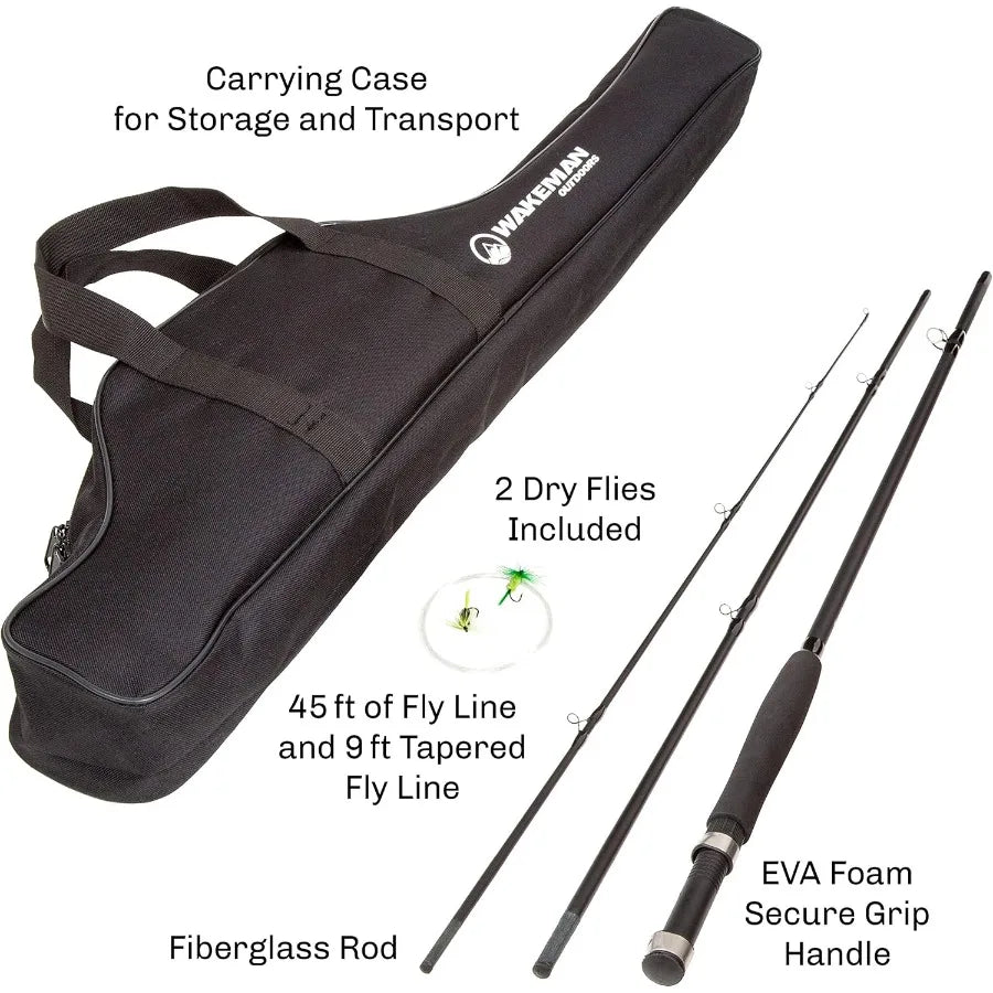 Fly Fishing Rod and Reel Combo with Carrying Case Flies and Fishing Line for Outdoor Angling Adventures Premium Charter Series